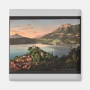 Íman Castelo de Duingt, vintage Photochr de Annecy,