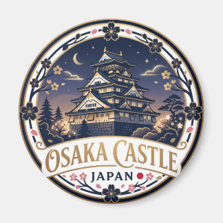 Íman Castelo de Osaka à Noite Japão