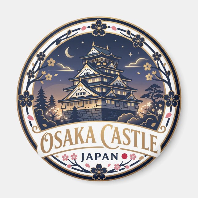 Íman Castelo de Osaka à Noite Japão (Frente)