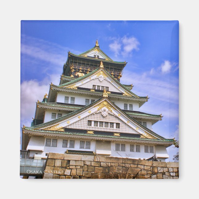 Íman Castelo de Osaka:Magnet Quadrado (Frente)