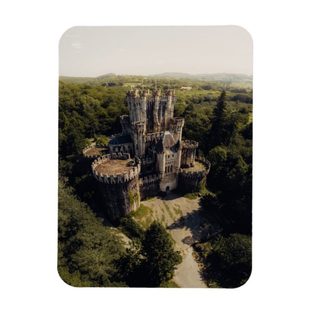 Íman Castelo de Pedra de Cinza Alta em Florestas Verdes (Vertical)