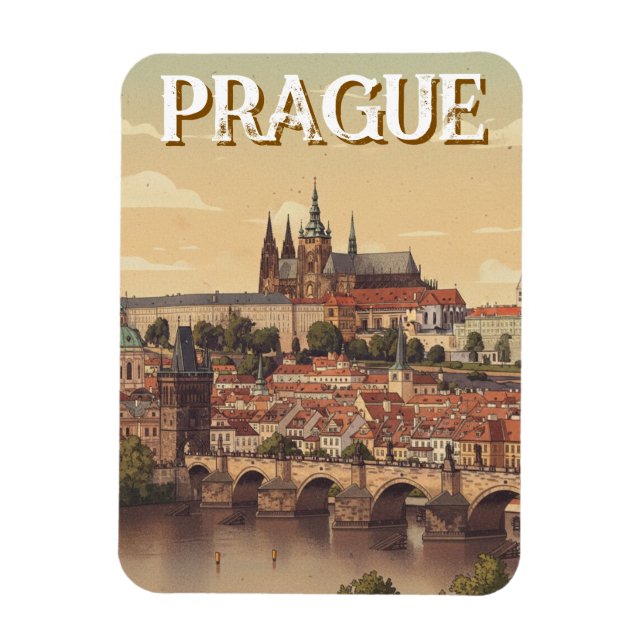 Íman Castelo de Praga e Viagem pela Ponte Carlos (Vertical)