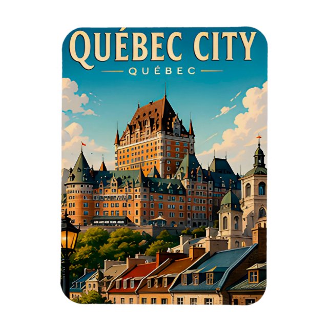 Íman 🏰 Castelo Frontenac da Cidade de Quebec (Vertical)