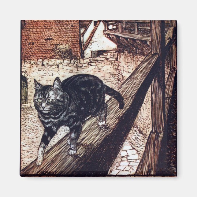 Íman Castelo Gato Rackham Ilustração (Frente)