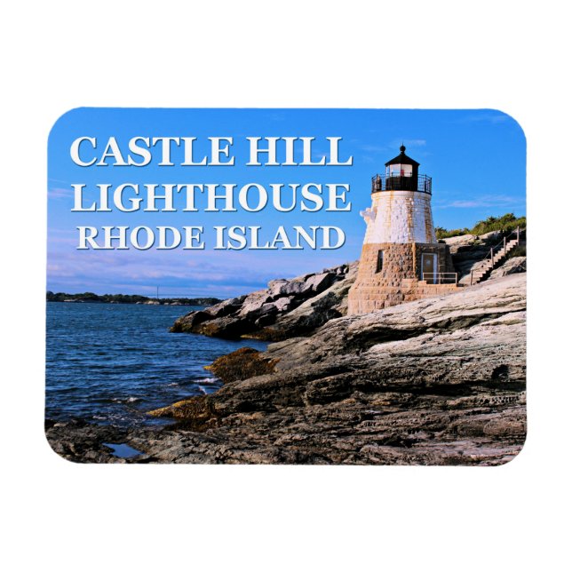 Íman Castelo Hill Lighthouse, Rhode Island (Horizontal)