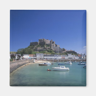 Íman Castelo Mount Orgueil e porto, Gorey, Jersey