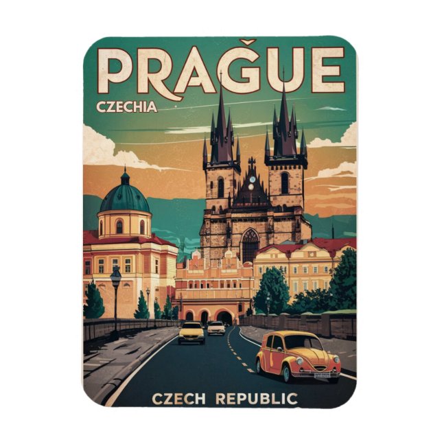 Íman castelo vintage viagem prague república tcheca pre (Vertical)