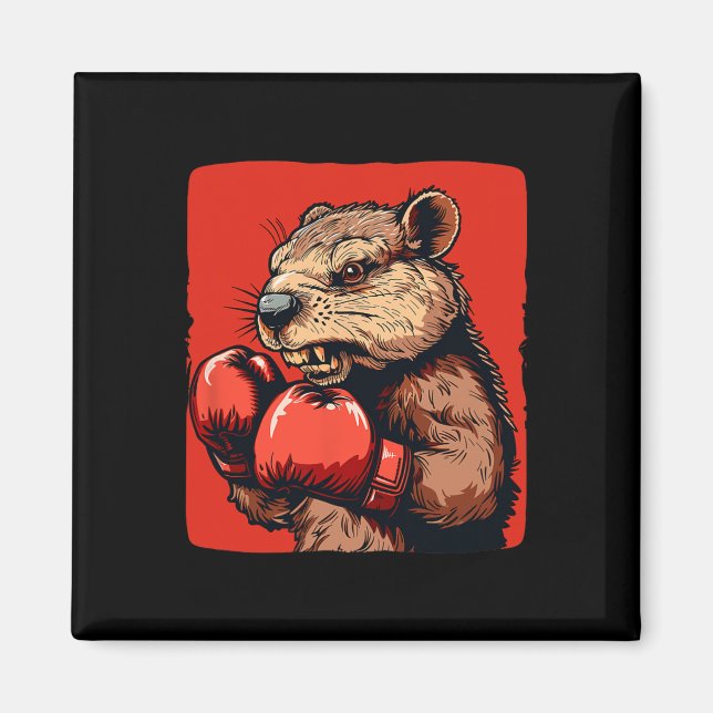 Íman Castor de Boxe Incrível com Luvas para Fãs de Espo (Frente)
