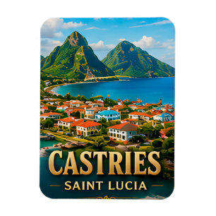 Íman Castries Santa Lúcia Caribe Harbour Viagem Lembran