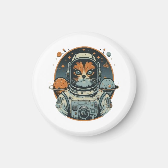 Íman Cat-astronauta em Asteroides (Frente)