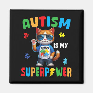 Íman Cat Autismo É Meu Super Poder Aceitar Suporte Amo 