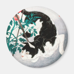 Íman Cat com Tomato Plant (1931) por Hiroaki Takahashi
