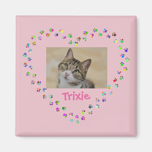 Íman Cat Dog Paw Imprime Foto Personalizada