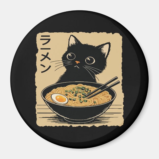 Íman Cat eating ramen  (Frente)