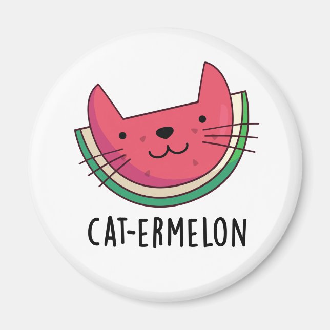 Íman Cat-ermelon Funny Cat Watermelon Pun (Frente)