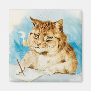 Íman Cat Escrevendo por Louis Wain