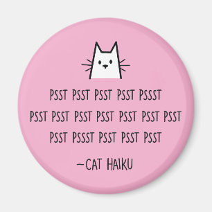 Íman Cat Haiku Round Magnet