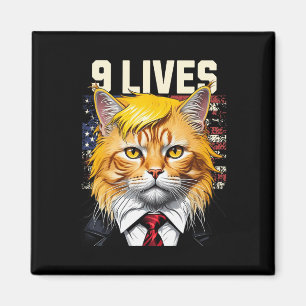 Íman Cat In Suite com Trump Hair Nove Vidas Sinalizador