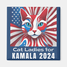 Íman Cat Ladies para Kamala 2024 Democrata