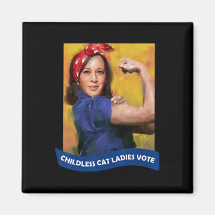 Íman Cat Ladies Vote Kamala 2024 Rosie The Riveter