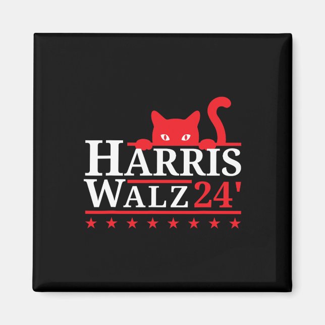 Íman Cat Lady For Kamala Harris Tim Walz Vp 2024 (Frente)