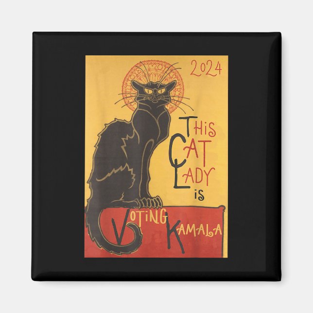 Íman Cat Lady Kamala Le Chat Noir Funny Ballot (Frente)