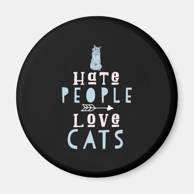 Íman Cat Lover I Ama Gatos E Pessoas (Frente)