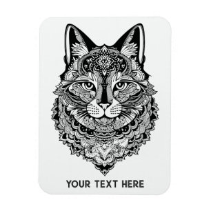 Íman Cat Ornamental de Texto Personalizado