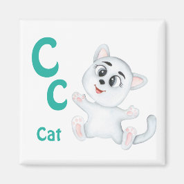 Íman Cat personalize ABC: Carta C - Adicione seu nome