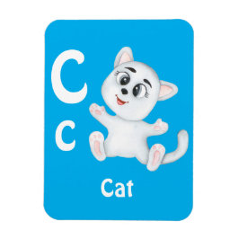Íman Cat personalize ABC: Carta C - Adicione seu nome
