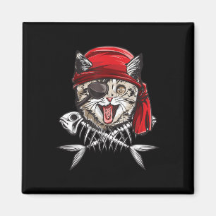 Íman Cat Pirate Boys Men Jolly Roger Flag Skull E Cro