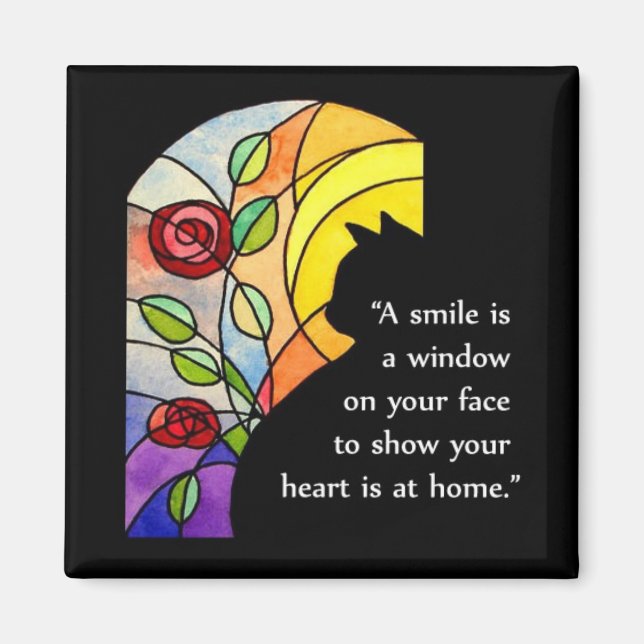 Íman Cat por Janela - Magnet (Frente)