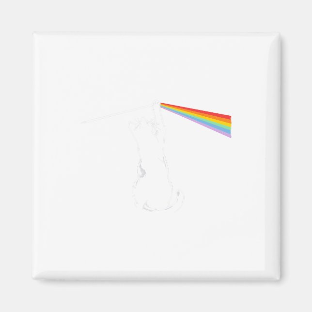 Íman Cat Rock Music Engraçado Cores de Gato (Frente)