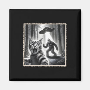 Íman Cat Selfie Com Pé Grande E Ufo Engraçado Sasquatch