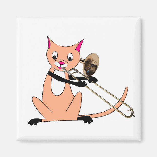 Íman Cat tocando trombone (Frente)