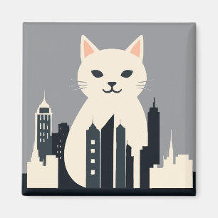 Íman Cat Vetor Art Animal Modern Urban Graphic City