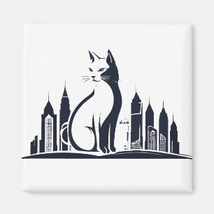 Íman Cat Vetor Art Animal Modern Urban Graphic City