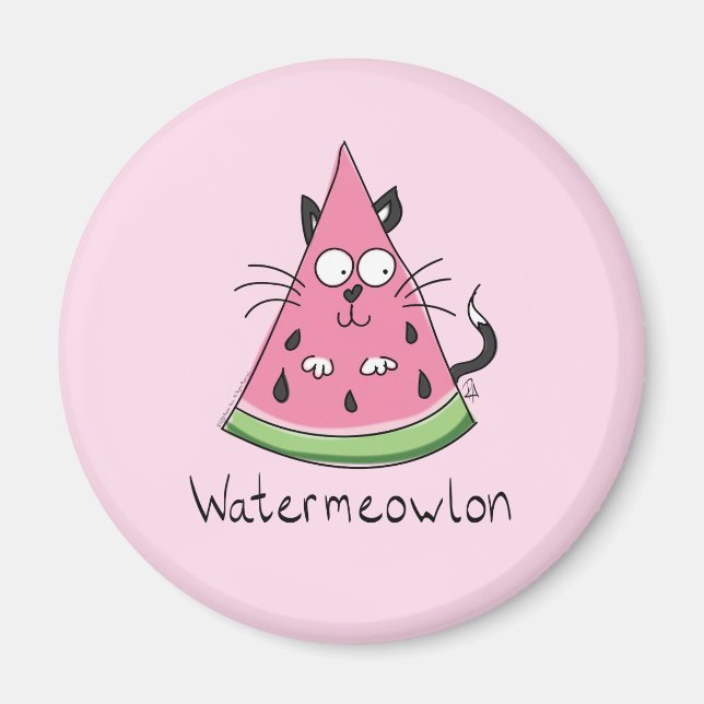 Íman Cat Watermelon Cute Kid (Frente)