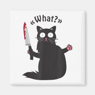 Íman Cat What_ Funny Black Cat Divertido Gato Assassino