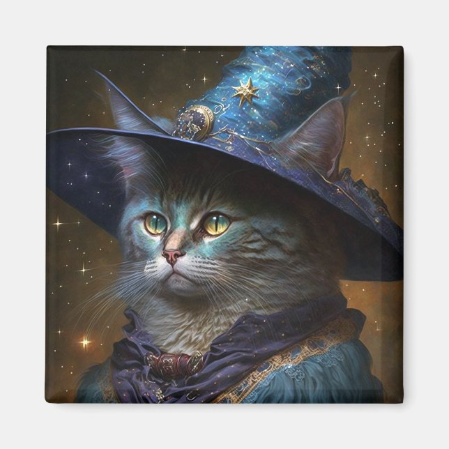 Íman Cat Witch Fantasy Art (Frente)