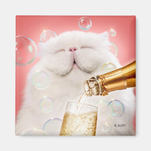 Íman Cat With Champagne