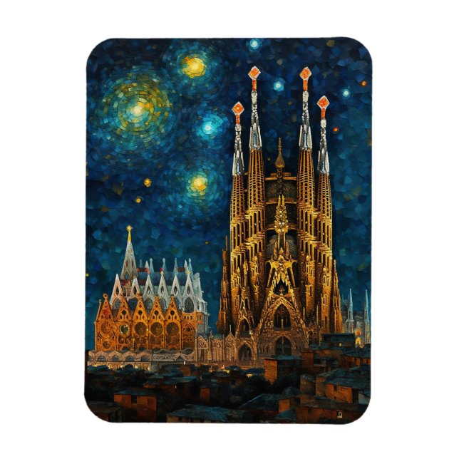 Íman Catalan Starry Night | Gaudí encontra Van Gogh (Vertical)