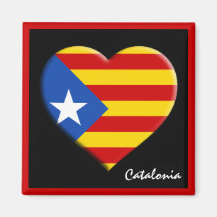 Íman Catalunha Bandeira e Coração Catalão La Senyera