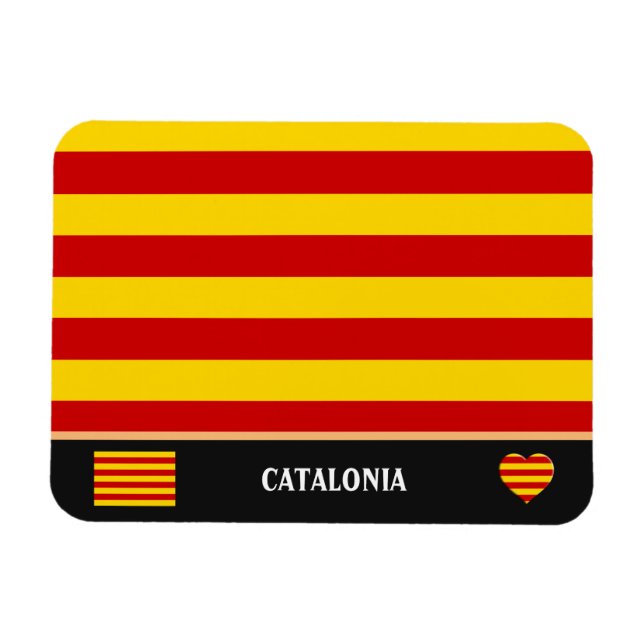 Íman Catalunha Flag & Catalan - Moda La Senyera (Horizontal)