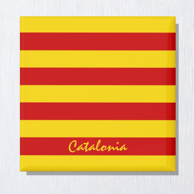 Íman Catalunha Flag & Catalan - Moda La Senyera (Criador carregado)