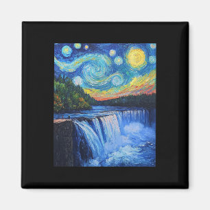 Íman Cataratas do Niágara - Estilo Van Gogh - Noite Est