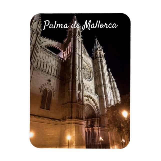 Íman Catedral de Palma de Maiorca à noite - Espanha (Vertical)