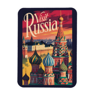 Íman Catedral de São Basílio Rússia Ilustração Viagem