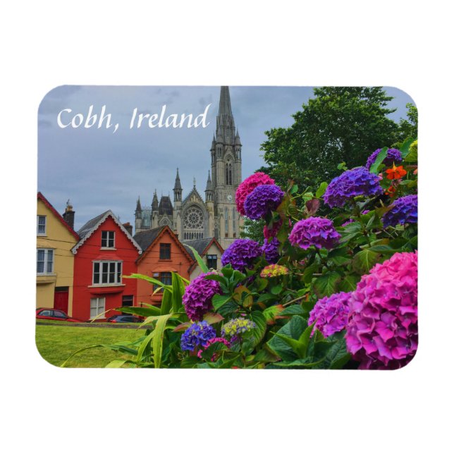 Íman Catedral e Flores Cobh Ireland Magnet (Horizontal)