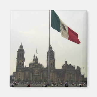 Íman Catedral en el Zocalo del DF con la Bandera